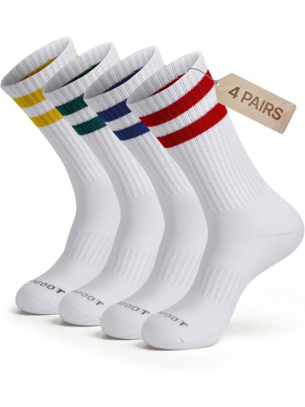 Cushioned Athletic Crew Socks for Women & Men - Moisture-Wicking, 3-8 Pairs